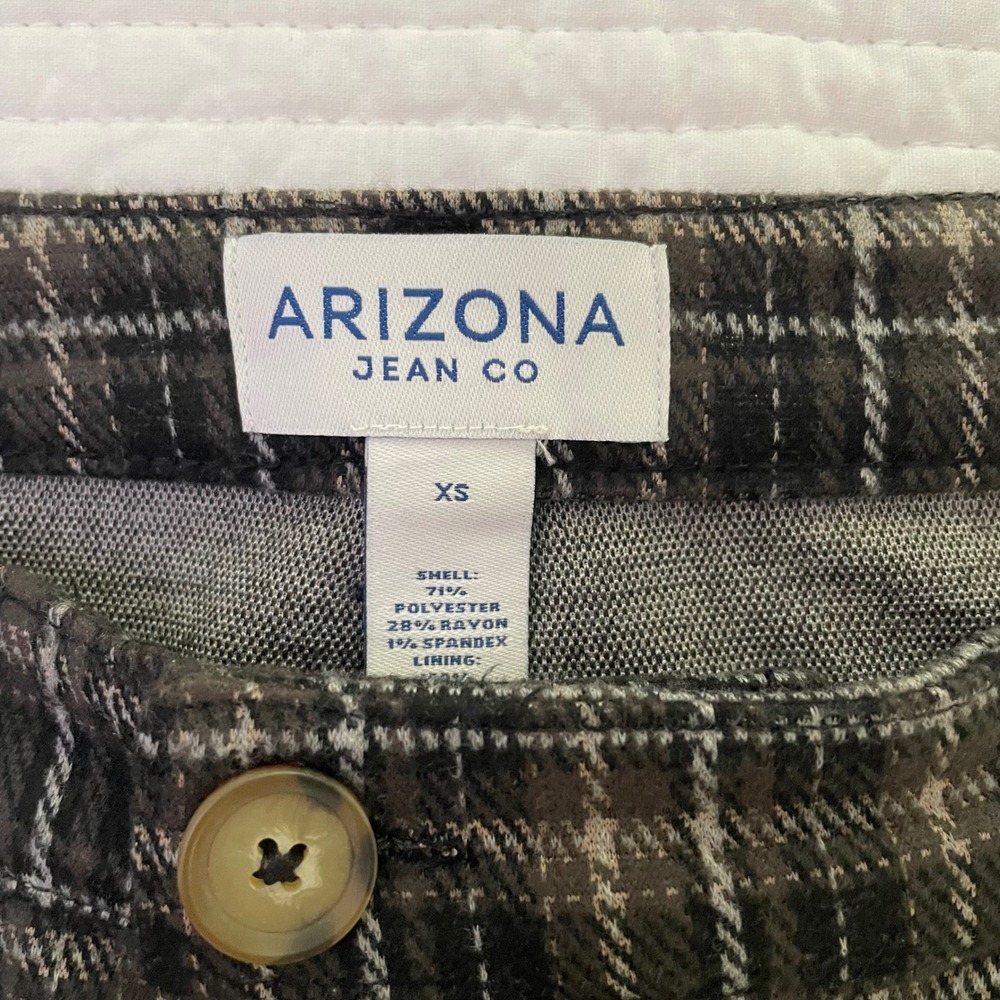 Arizona Jean Co Brown Plaid Flare Leg Pants Juniors XS NWT - Picture 9 of 14